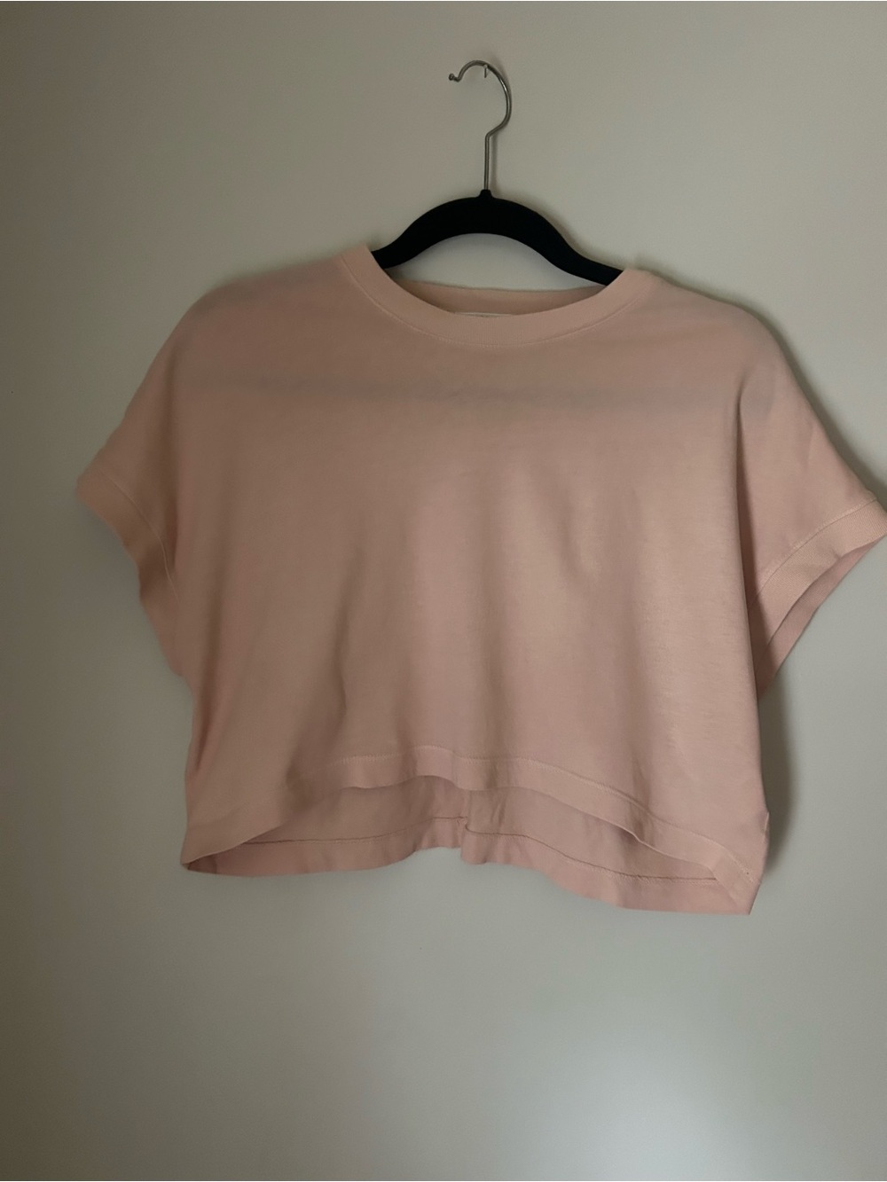 Agolde Aiden Cropped Boxy Tee - Pink Size Small